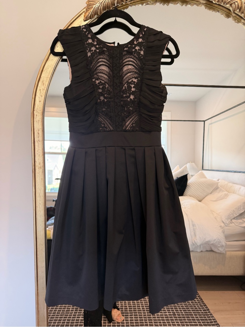 Nue by Shani Black Lace Bodice Midi Dress